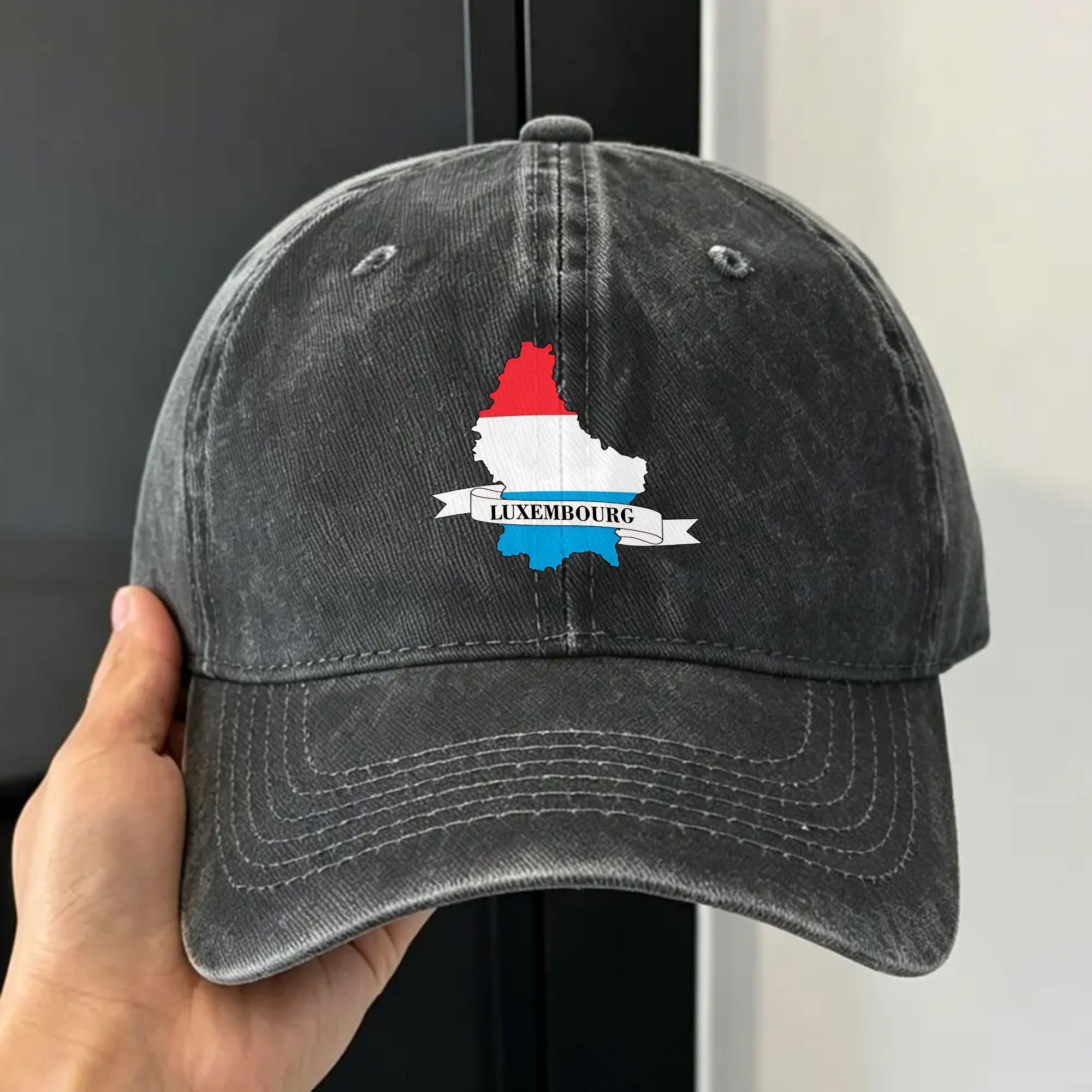 Outdoor Sport Luxembourg - Topi Bisbol Bendera Luksemburg, Topi Trucker
